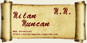 Milan Munćan vizit kartica